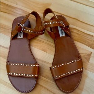 Brown Sandals with Studded Detail